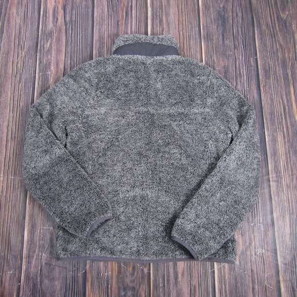 L.L.Bean Jacket Womens XS Petite Gray High Pile Sherpa Fleece Full Zip Pocket - Picture 4 of 6
